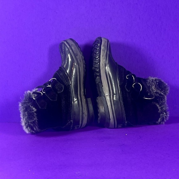 KHOMBU Girls Black Steel Shank Snow Boots Size 13 - Picture 7 of 10